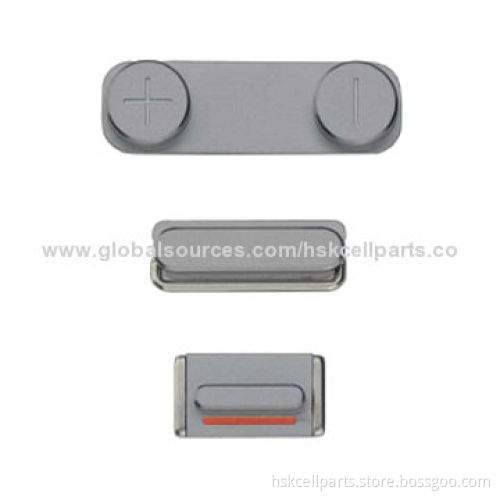 Side Buttons, Volume/Power/Silence for iPhone 5S, in Gray